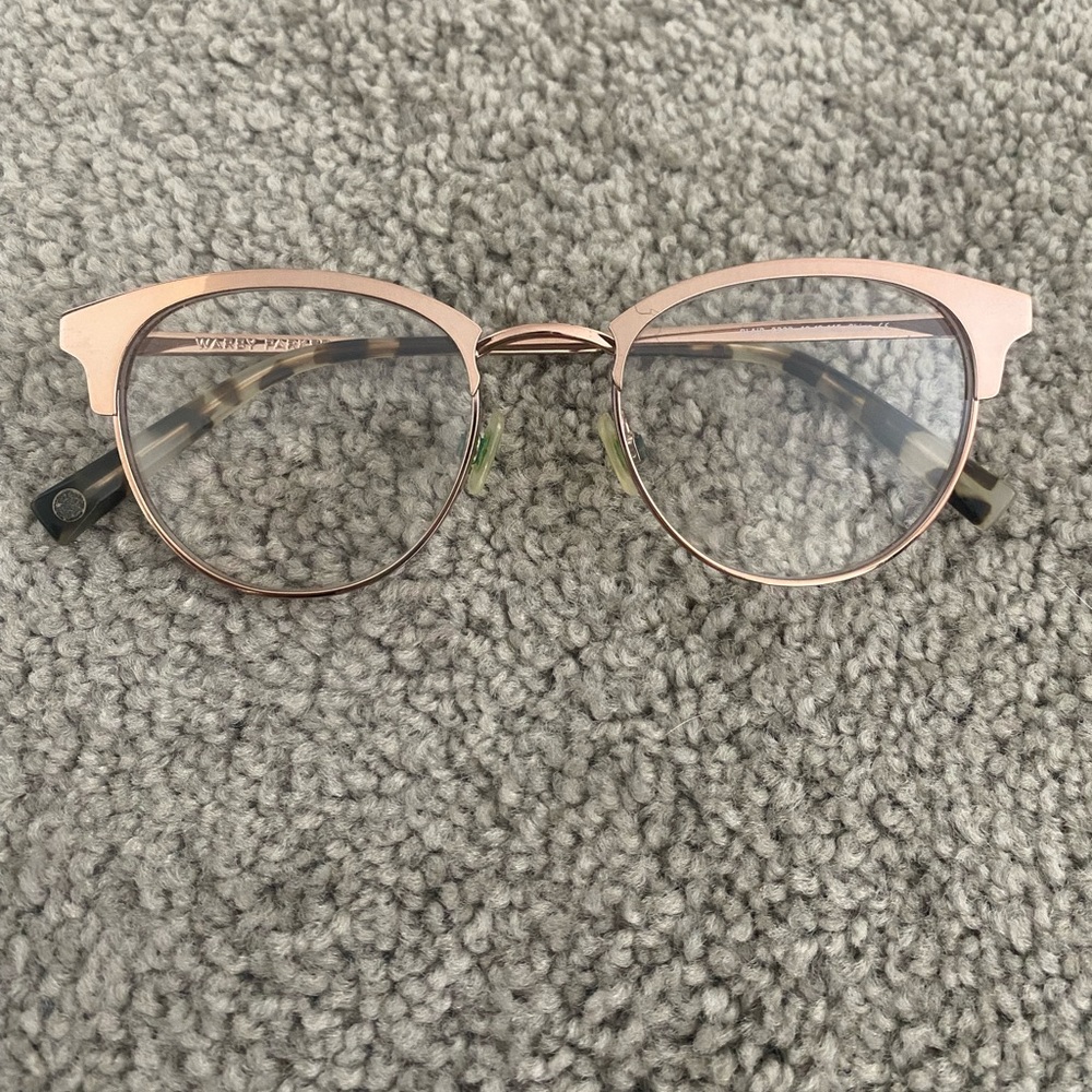 Rose gold metallic glasses